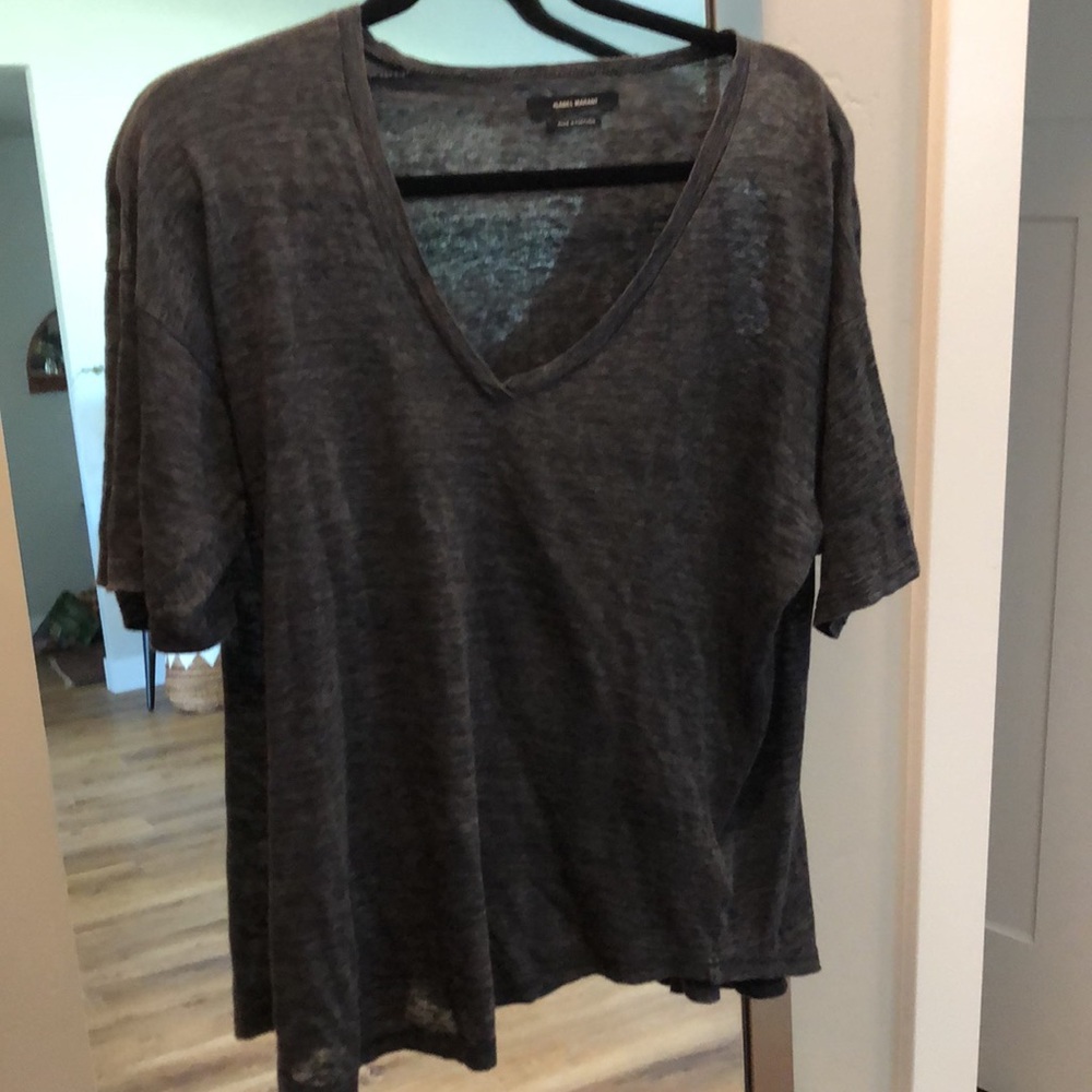 Isabel Marant Linen Tee Charcoal